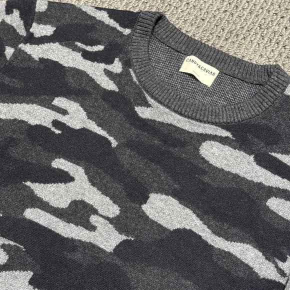 Candy & Caviar Other - Candy & Caviar Camouflage Knit Sweater Mens XL Wool Cotton Crew Neck Long Sleeve